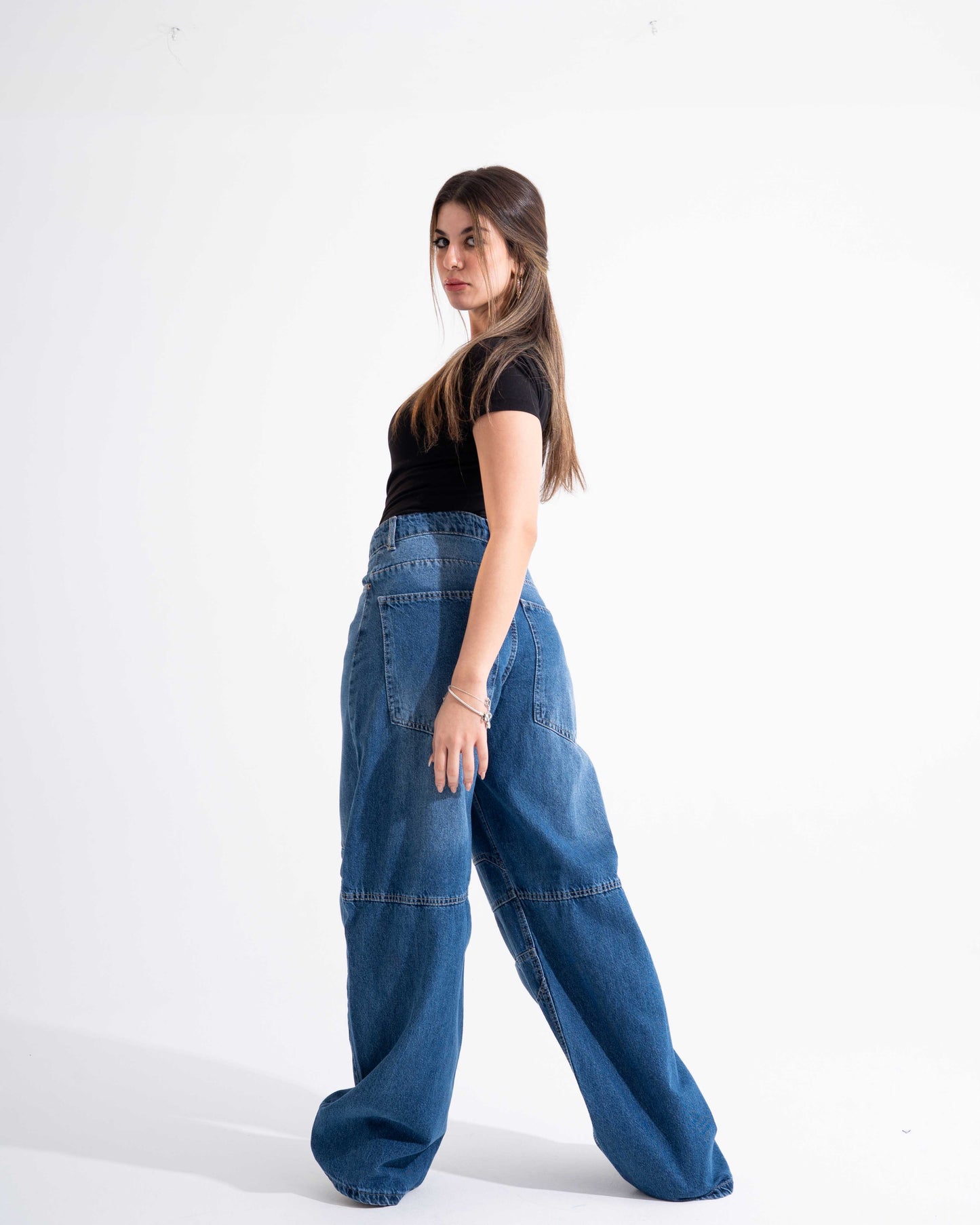 Washed Grey Baggy Jeans