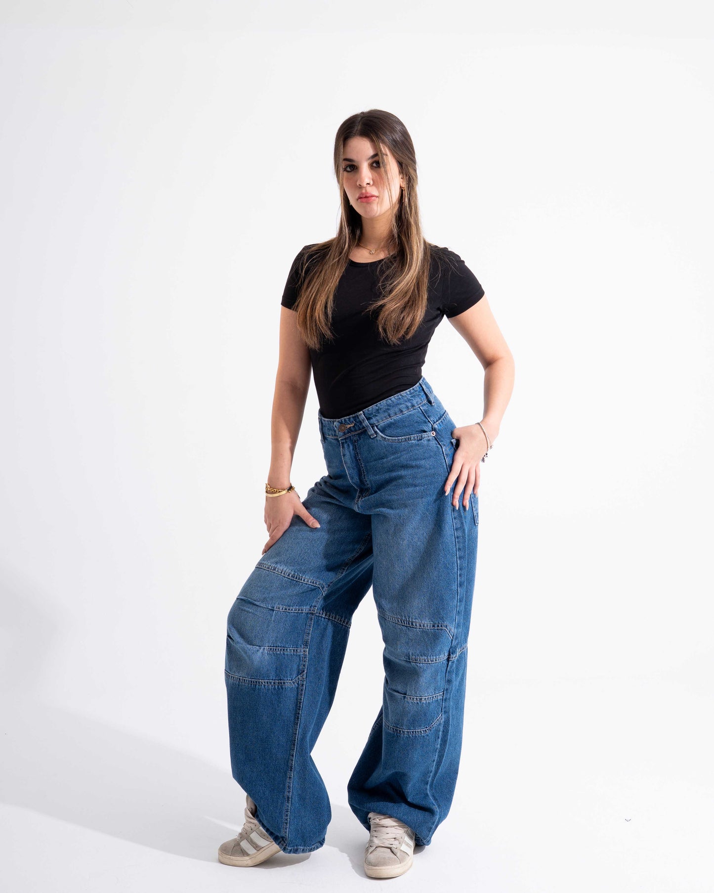 Washed Grey Baggy Jeans