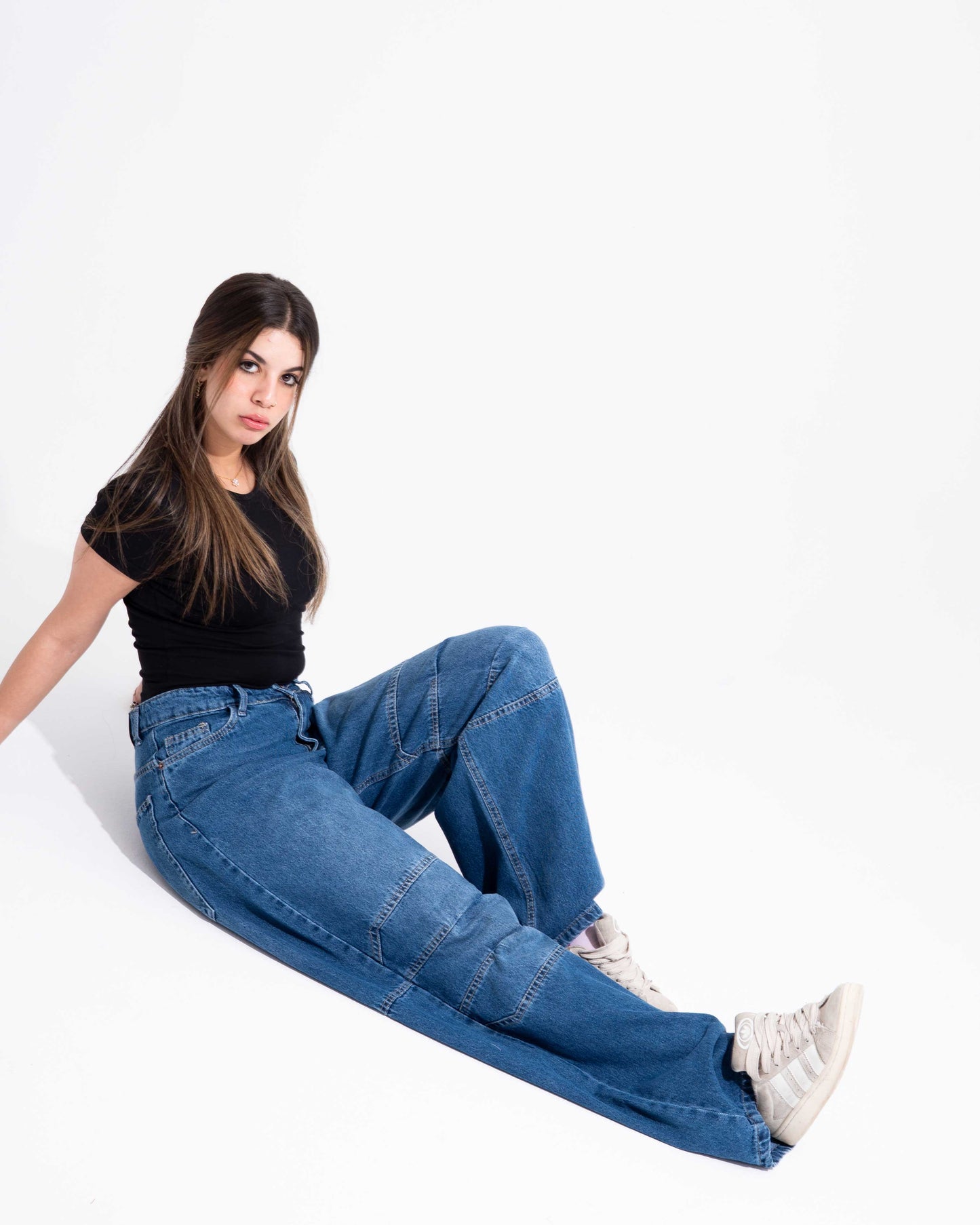 Washed Grey Baggy Jeans