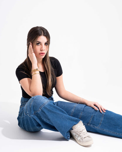 Washed Grey Baggy Jeans