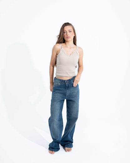 Vintage Blue Wide Leg Jeans