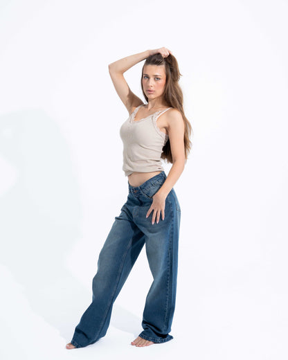 Vintage Blue Wide Leg Jeans