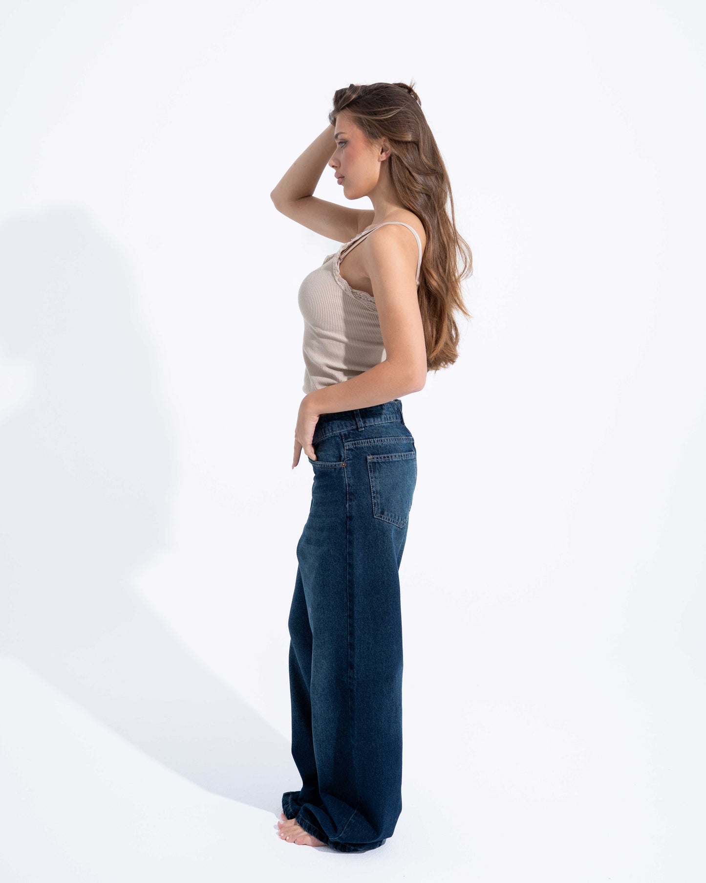 Dark Blue Wide Leg Jeans