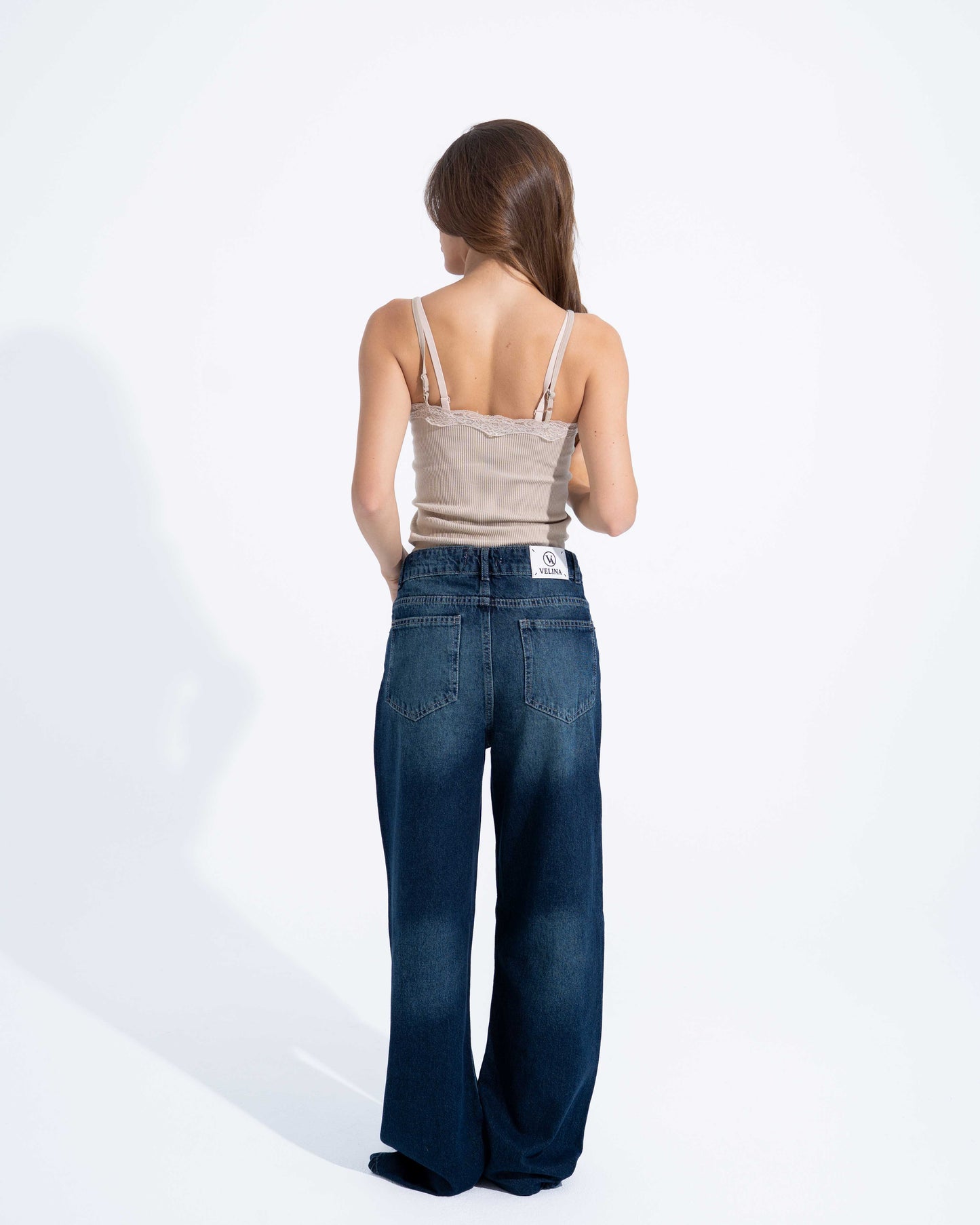 Dark Blue Wide Leg Jeans