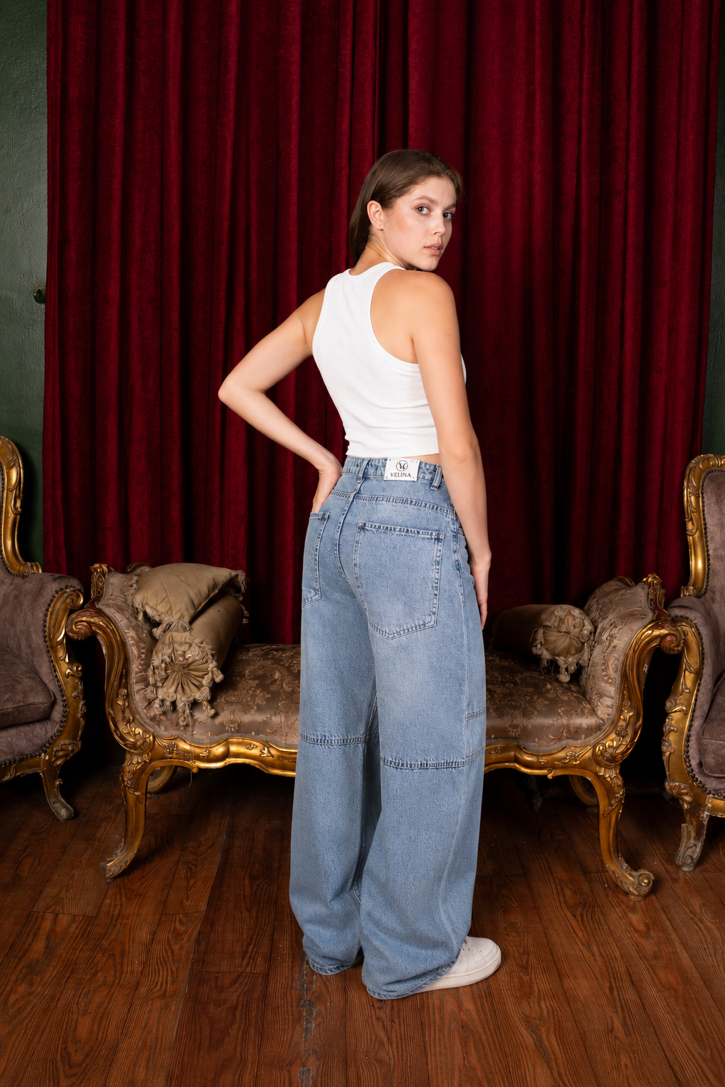 Stone Blue Baggy Jeans